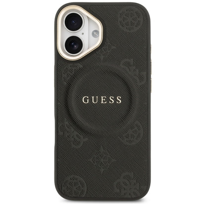 Husa MagSafe pentru Apple iPhone 17, Guess, Peony Hot Stamp, Neagra