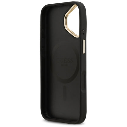 Husa MagSafe pentru Apple iPhone 17, Guess, Peony Hot Stamp, Neagra