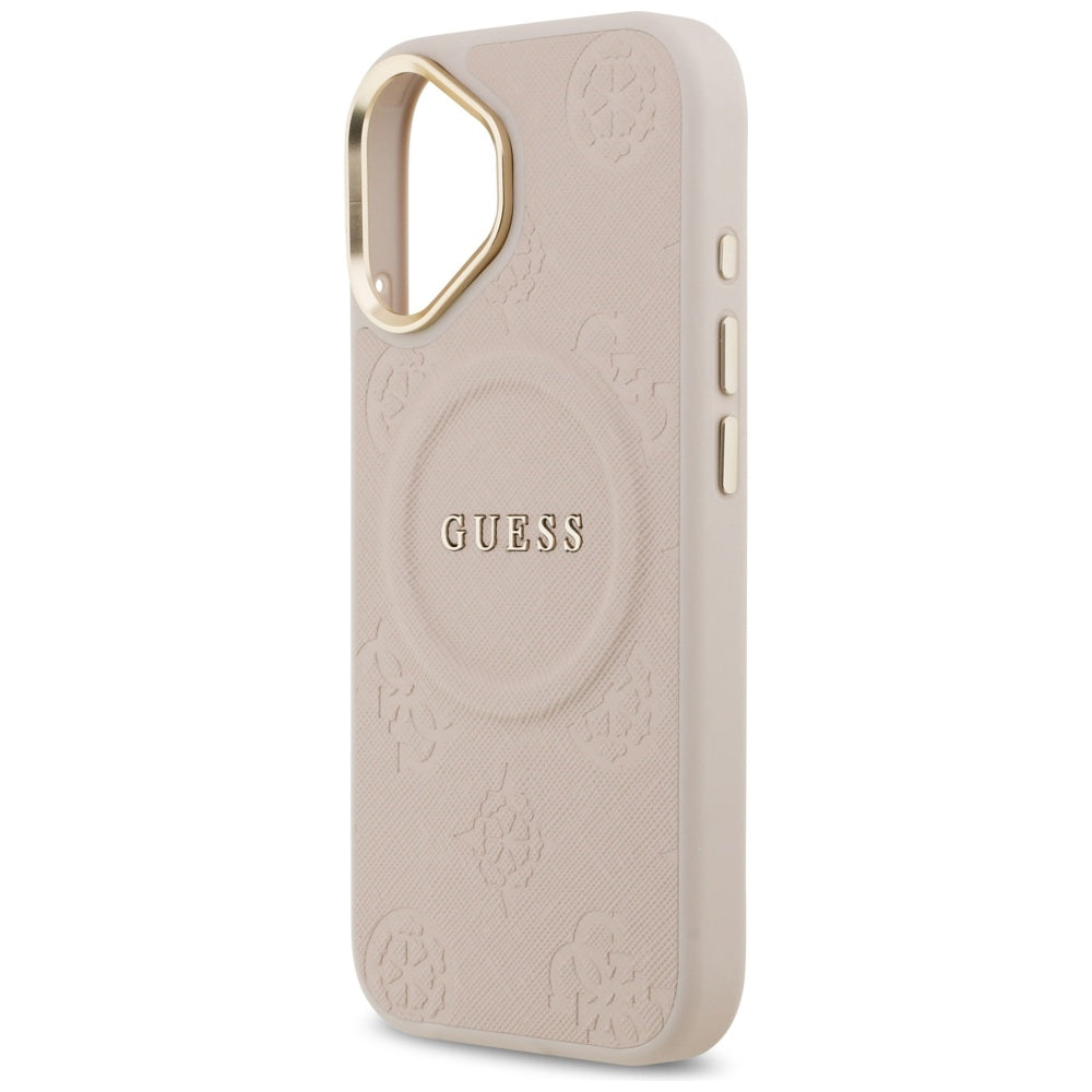 Husa MagSafe pentru Apple iPhone 17, Guess, Peony Hot Stamp, Roz