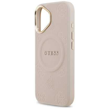 Husa MagSafe pentru Apple iPhone 17, Guess, Peony Hot Stamp, Roz