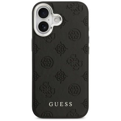 Husa MagSafe pentru Apple iPhone 17, Guess, Peony Hot Stamp Script, Neagra