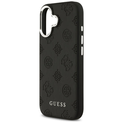 Husa MagSafe pentru Apple iPhone 17, Guess, Peony Hot Stamp Script, Neagra