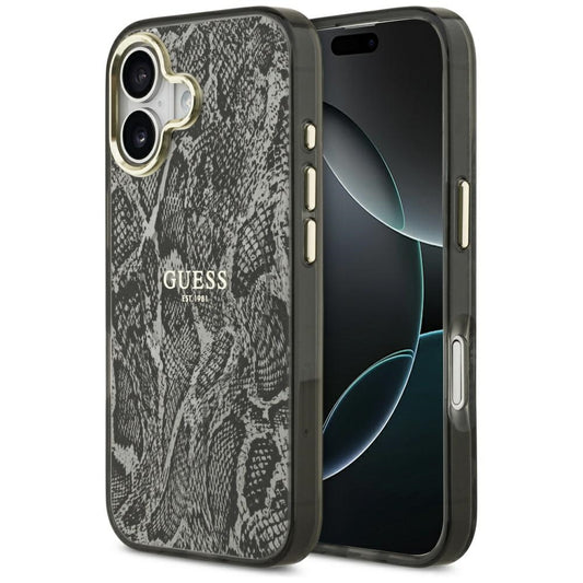 Husa MagSafe pentru Apple iPhone 17, Guess, Python Pattern, Neagra