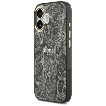 Husa MagSafe pentru Apple iPhone 17, Guess, Python Pattern, Neagra