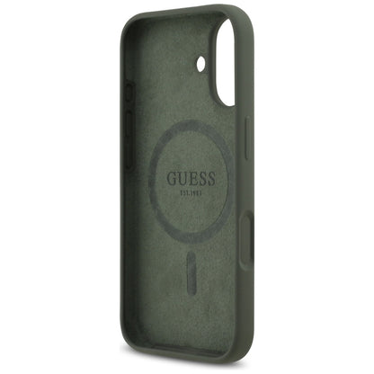 Husa MagSafe pentru Apple iPhone 17, Guess, Triangle Logo, Kaki