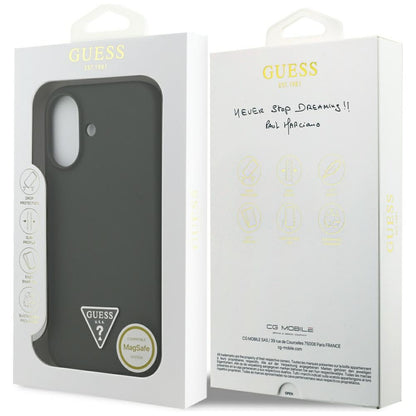 Husa MagSafe pentru Apple iPhone 17, Guess, Triangle Logo, Kaki