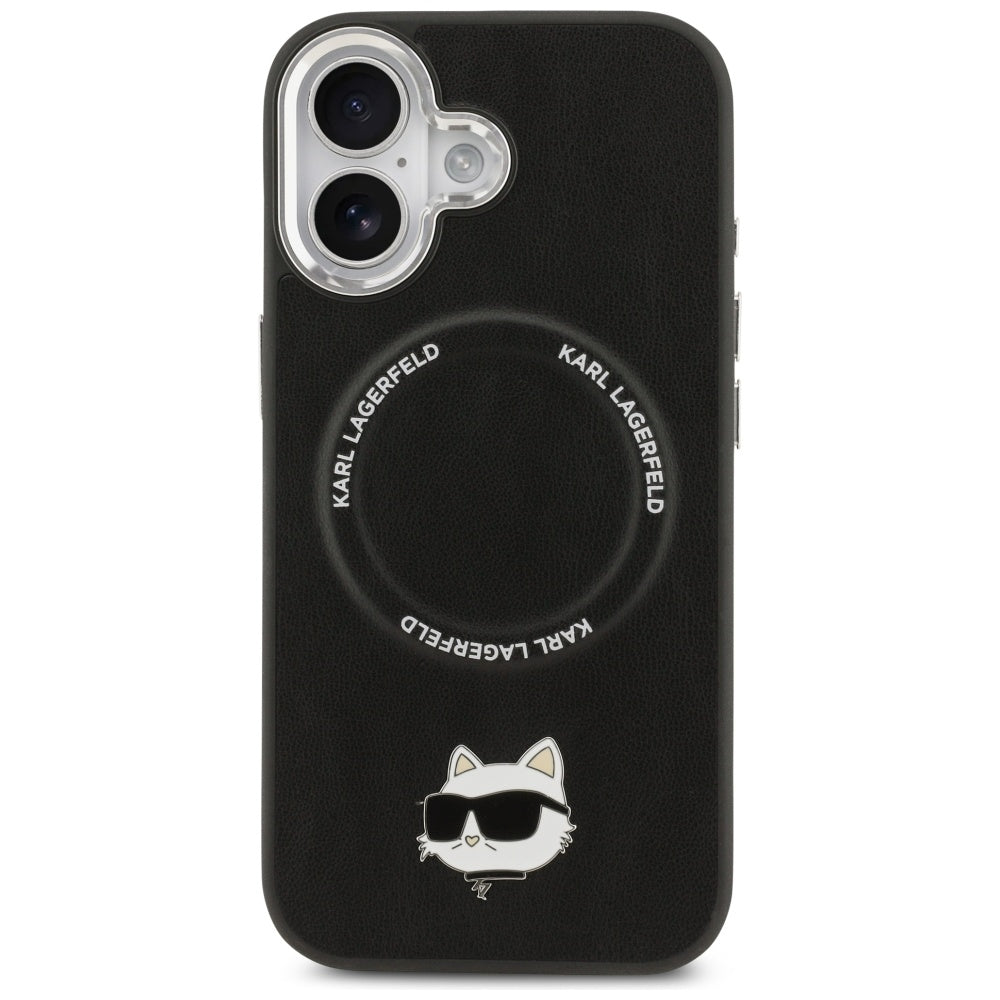 Husa MagSafe pentru Apple iPhone 17, Karl Lagerfeld, Choupette Pin, Neagra