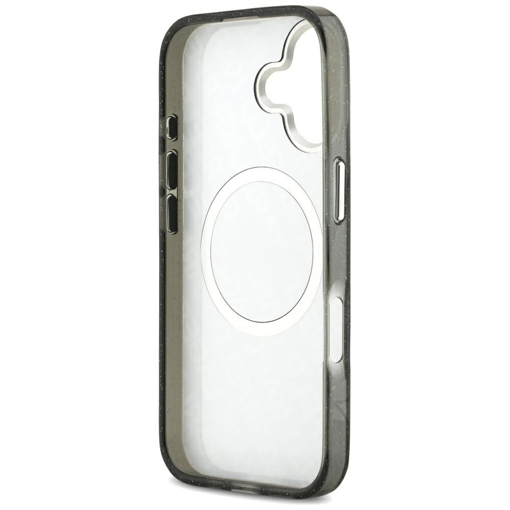 Husa MagSafe pentru Apple iPhone 17, Karl Lagerfeld, Glitter Karl & Choupette Head, Neagra