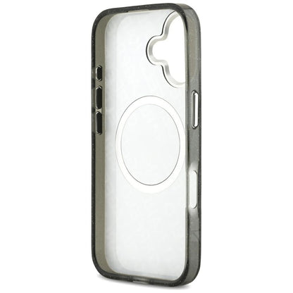 Husa MagSafe pentru Apple iPhone 17, Karl Lagerfeld, Glitter Karl & Choupette Head, Neagra