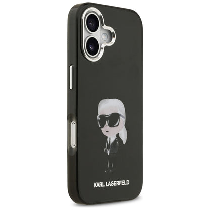 Husa MagSafe pentru Apple iPhone 17, Karl Lagerfeld, IML Aquarelle Karl Ikonik, Neagra
