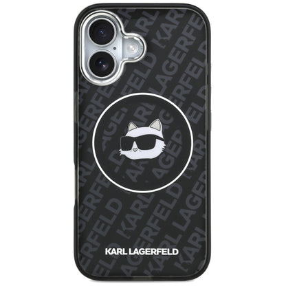 Husa MagSafe pentru Apple iPhone 17, Karl Lagerfeld, IML Choupette`s Head, Neagra