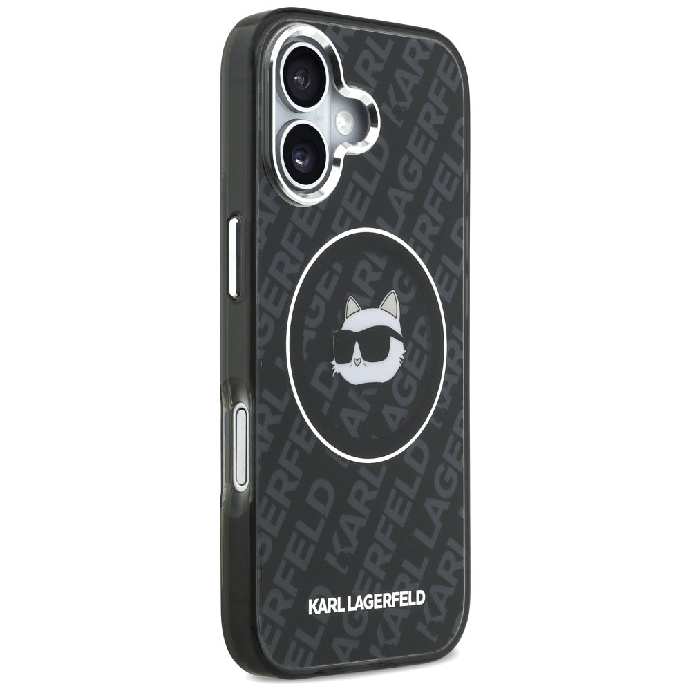 Husa MagSafe pentru Apple iPhone 17, Karl Lagerfeld, IML Choupette`s Head, Neagra