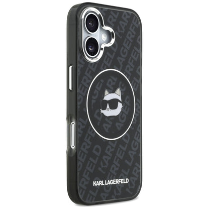 Husa MagSafe pentru Apple iPhone 17, Karl Lagerfeld, IML Choupette`s Head, Neagra