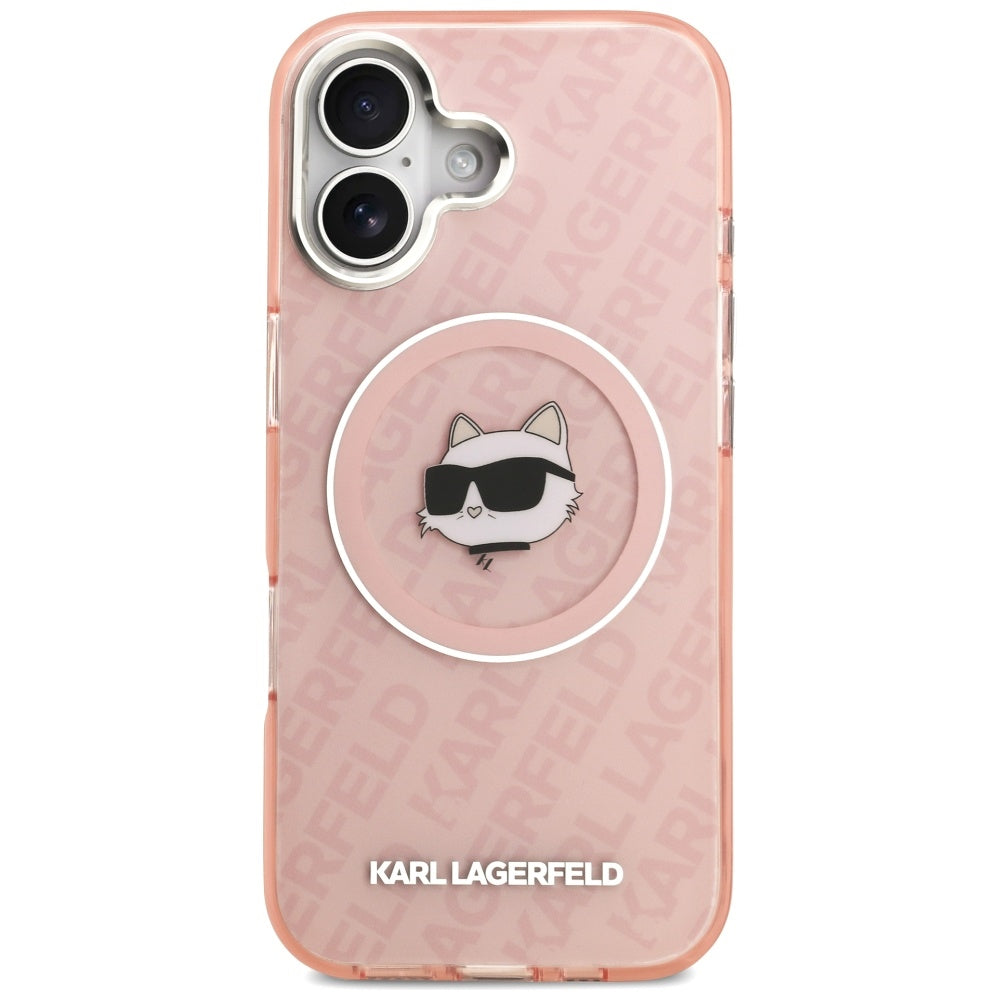 Husa MagSafe pentru Apple iPhone 17, Karl Lagerfeld, IML Choupette`s Head, Roz