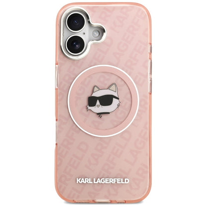 Husa MagSafe pentru Apple iPhone 17, Karl Lagerfeld, IML Choupette`s Head, Roz