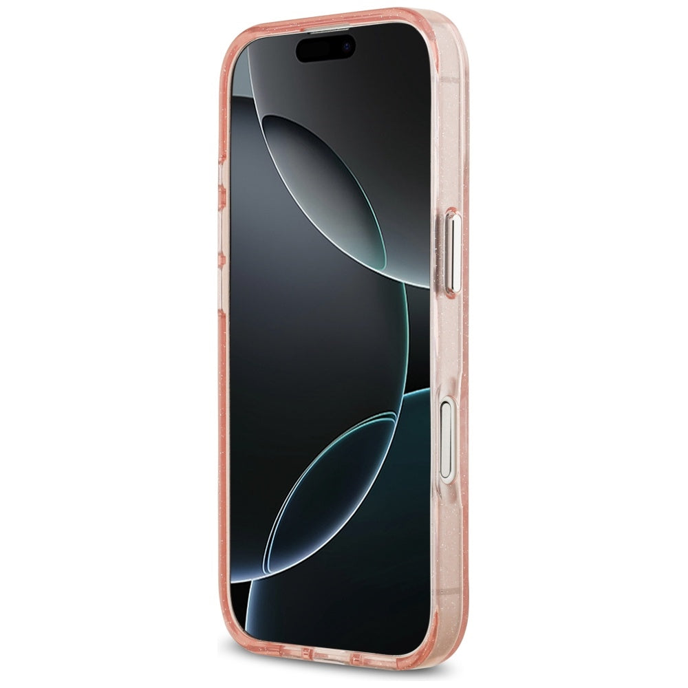 Husa MagSafe pentru Apple iPhone 17, Karl Lagerfeld, IML Glitter Karl & Choupette`s Heads, Roz