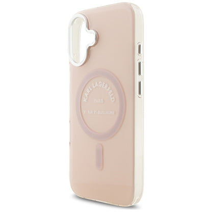 Husa MagSafe pentru Apple iPhone 17, Karl Lagerfeld, IML Logo RSG, Roz