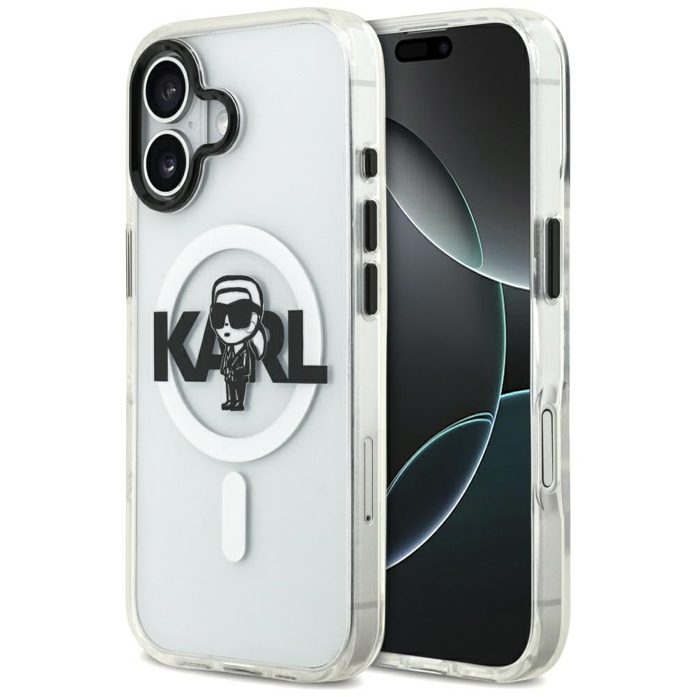 Husa MagSafe pentru Apple iPhone 17, Karl Lagerfeld, IML Sketch Logo Karl, Transparenta