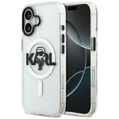 Husa MagSafe pentru Apple iPhone 17, Karl Lagerfeld, IML Sketch Logo Karl, Transparenta