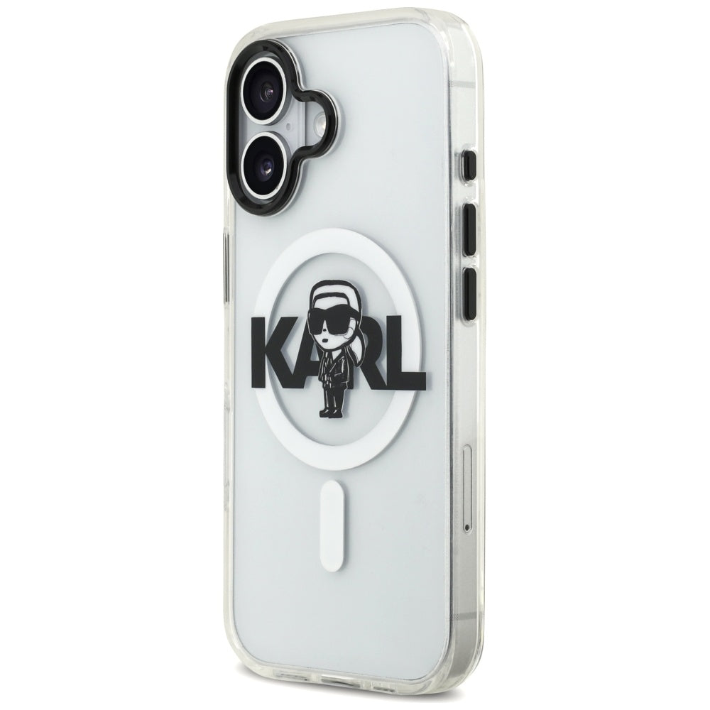 Husa MagSafe pentru Apple iPhone 17, Karl Lagerfeld, IML Sketch Logo Karl, Transparenta