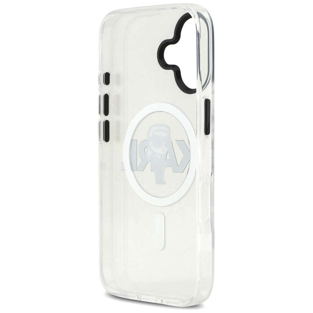 Husa MagSafe pentru Apple iPhone 17, Karl Lagerfeld, IML Sketch Logo Karl, Transparenta