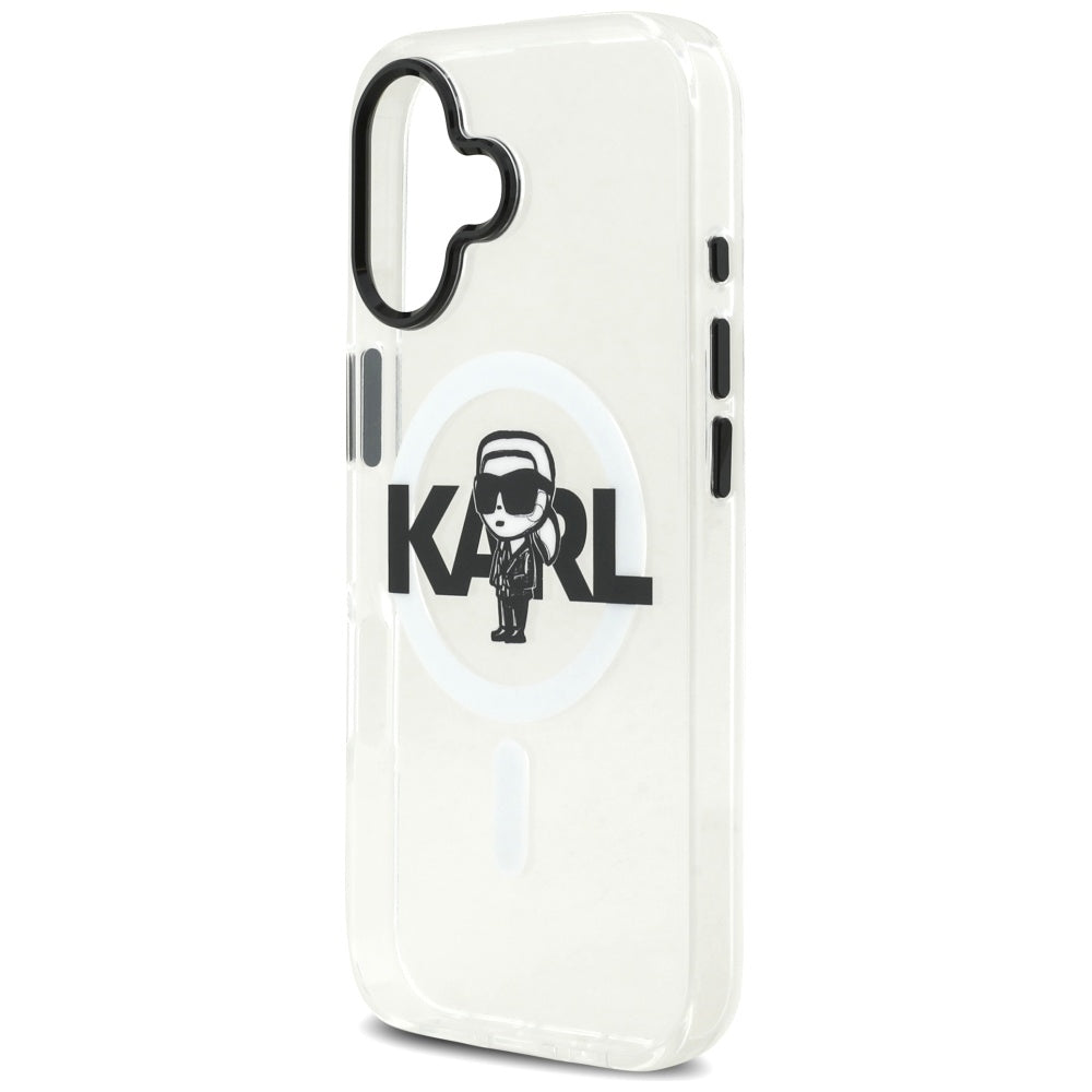 Husa MagSafe pentru Apple iPhone 17, Karl Lagerfeld, IML Sketch Logo Karl, Transparenta