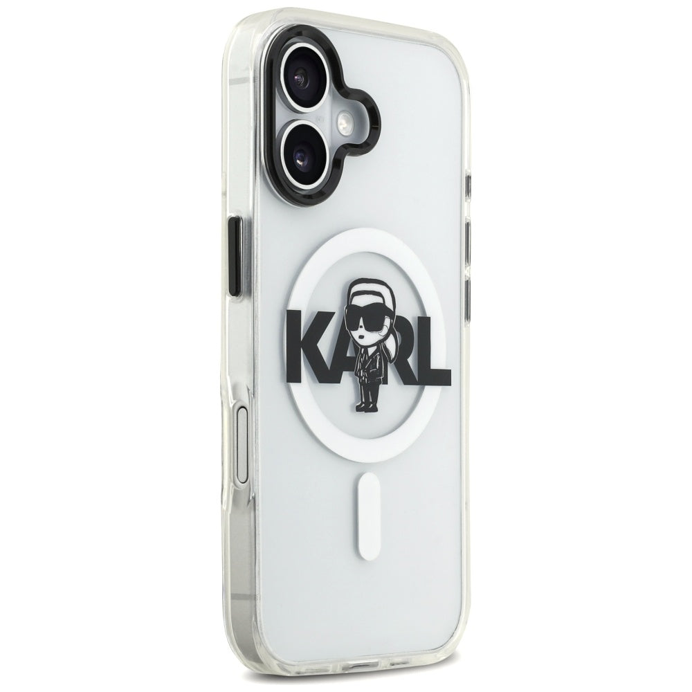 Husa MagSafe pentru Apple iPhone 17, Karl Lagerfeld, IML Sketch Logo Karl, Transparenta