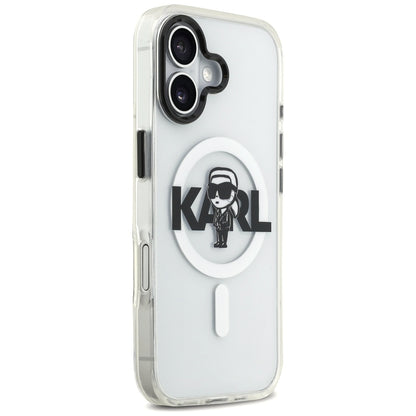 Husa MagSafe pentru Apple iPhone 17, Karl Lagerfeld, IML Sketch Logo Karl, Transparenta