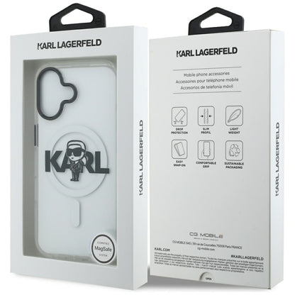 Husa MagSafe pentru Apple iPhone 17, Karl Lagerfeld, IML Sketch Logo Karl, Transparenta