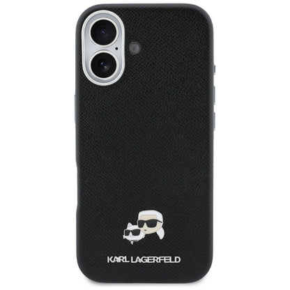 Husa MagSafe pentru Apple iPhone 17, Karl Lagerfeld, Karl & Choupette Head's Pin, Neagra