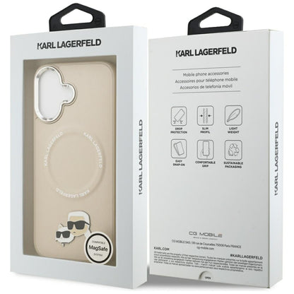 Husa MagSafe pentru Apple iPhone 17, Karl Lagerfeld, Karl & Choupette Pins, Bej