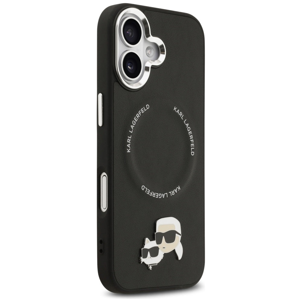 Husa MagSafe pentru Apple iPhone 17, Karl Lagerfeld, Karl & Choupette Pins, Neagra