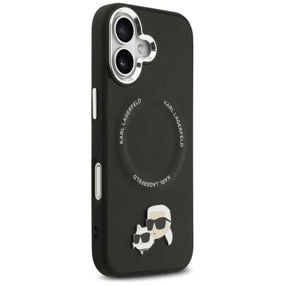 Husa MagSafe pentru Apple iPhone 17, Karl Lagerfeld, Karl & Choupette Pins, Neagra