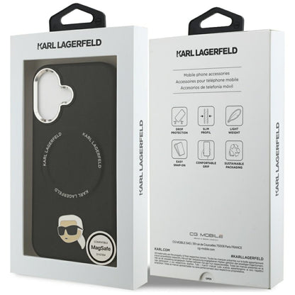 Husa MagSafe pentru Apple iPhone 17, Karl Lagerfeld, Karl Pin, Neagra