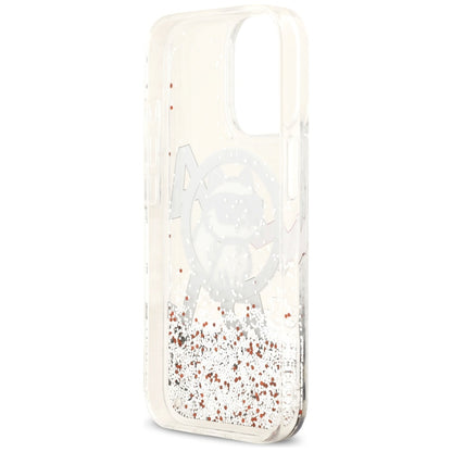 Husa MagSafe pentru Apple iPhone 17, Karl Lagerfeld, Liquid Glitter Choupette Logo, Transparenta