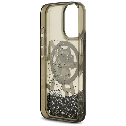 Husa MagSafe pentru Apple iPhone 17, Karl Lagerfeld, Liquid Glitter Logo Choupette, Neagra