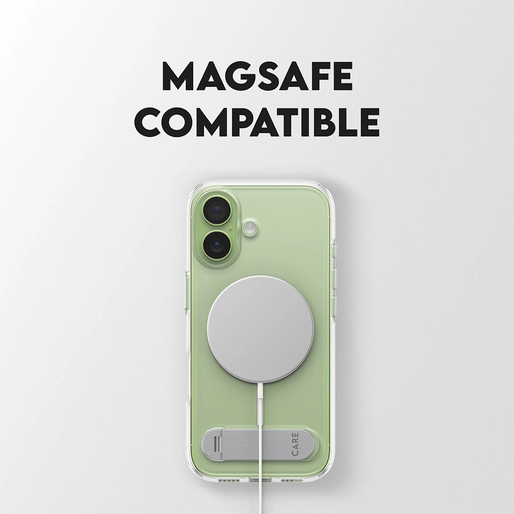 Husa MagSafe pentru Apple iPhone 17, PanzerGlass, Care Feature Kickstand, Transparenta