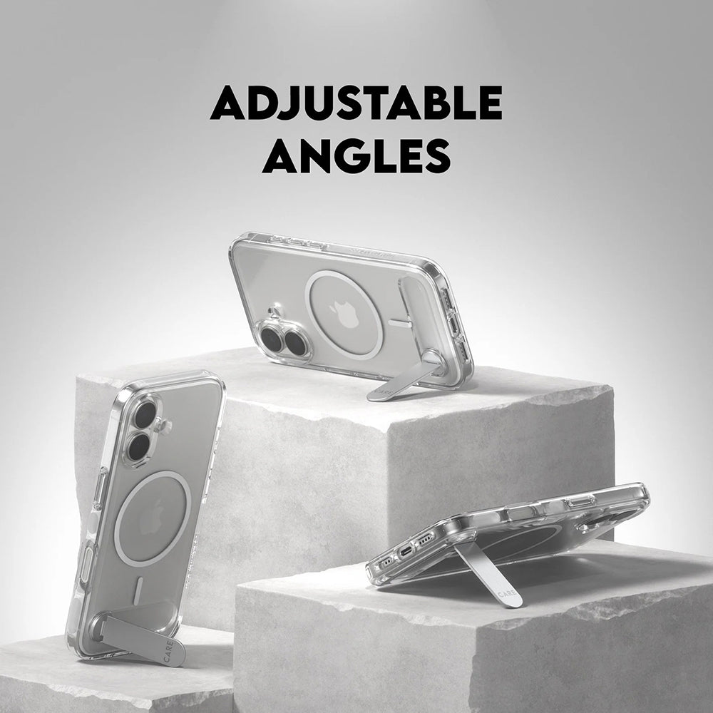 Husa MagSafe pentru Apple iPhone 17, PanzerGlass, Care Feature Kickstand, Transparenta