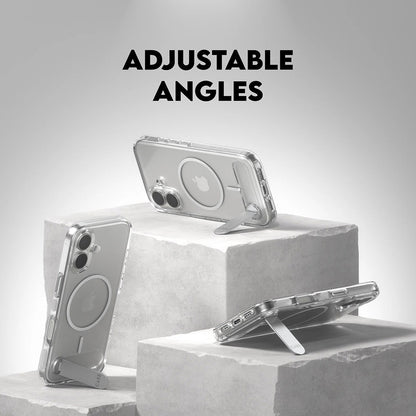 Husa MagSafe pentru Apple iPhone 17, PanzerGlass, Care Feature Kickstand, Transparenta