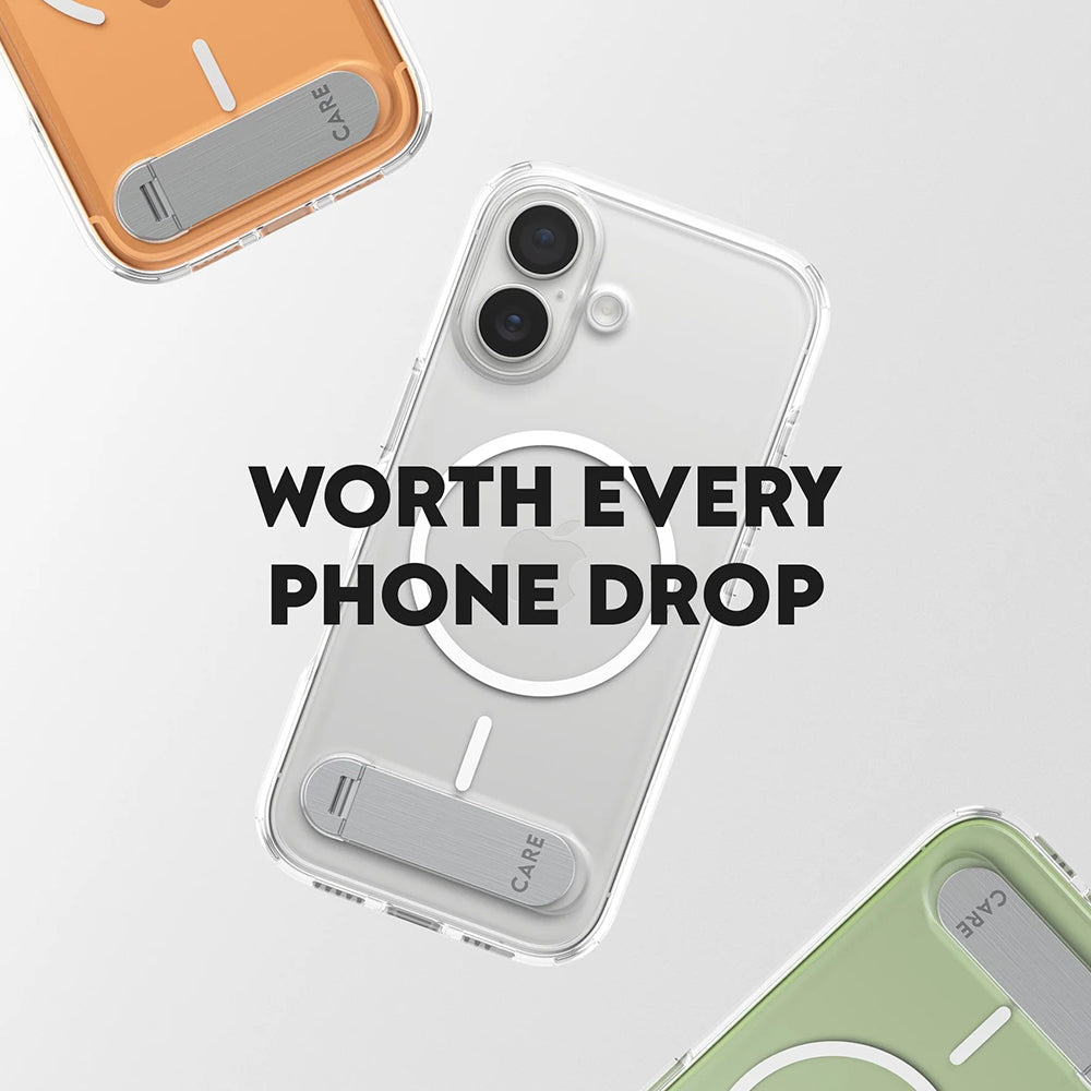 Husa MagSafe pentru Apple iPhone 17, PanzerGlass, Care Feature Kickstand, Transparenta