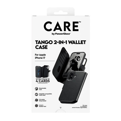 Husa MagSafe pentru Apple iPhone 17, PanzerGlass, Care Feature Tango Two-in-One, Neagra