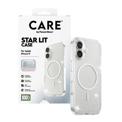 Husa MagSafe pentru Apple iPhone 17, PanzerGlass, Care Urban Explorer Star Lit, Transparenta Alba
