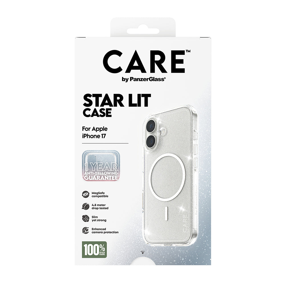 Husa MagSafe pentru Apple iPhone 17, PanzerGlass, Care Urban Explorer Star Lit, Transparenta Alba