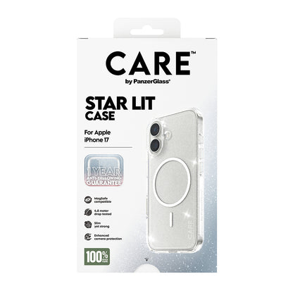 Husa MagSafe pentru Apple iPhone 17, PanzerGlass, Care Urban Explorer Star Lit, Transparenta Alba