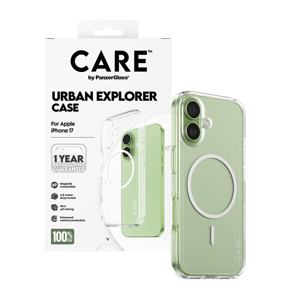 Husa MagSafe pentru Apple iPhone 17, PanzerGlass, Care Urban Explorer, Transparenta Alba