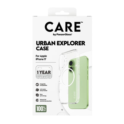Husa MagSafe pentru Apple iPhone 17, PanzerGlass, Care Urban Explorer, Transparenta Alba