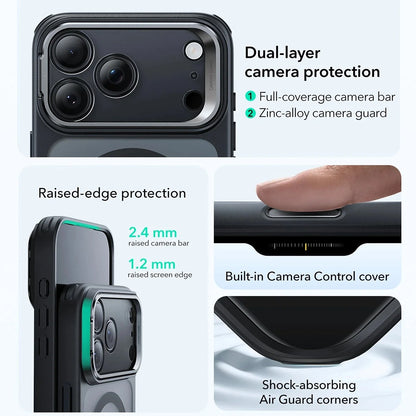 Husa MagSafe pentru Apple iPhone 17 Pro, ESR, Classic Hybrid Kickstand, Neagra Satinata