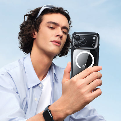 Husa MagSafe pentru Apple iPhone 17 Pro, ESR, Classic Hybrid Kickstand, Neagra Transparenta