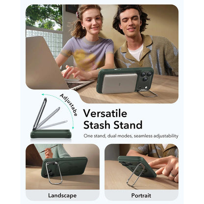 Husa MagSafe pentru Apple iPhone 17 Pro, ESR, Classic Hybrid Kickstand, Verde Satinata