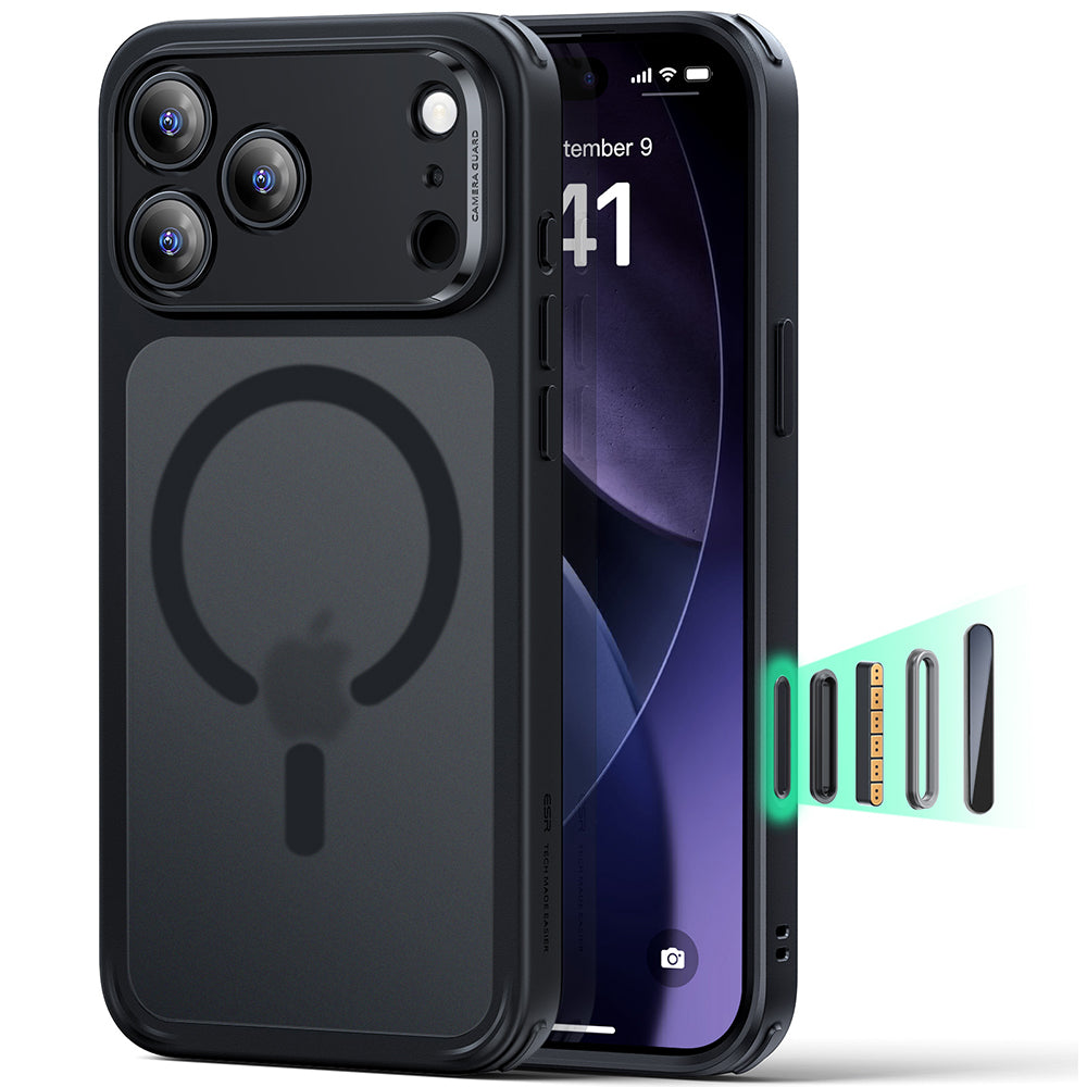 Husa MagSafe pentru Apple iPhone 17 Pro, ESR, Classic Hybrid, Neagra Satinata